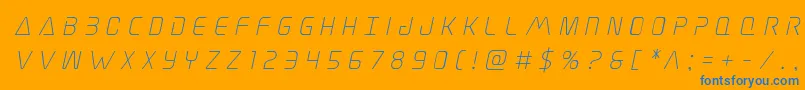 Elitedangertitleital Font – Blue Fonts on Orange Background