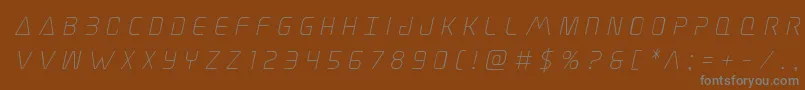 フォントElitedangertitleital – 茶色の背景に灰色の文字