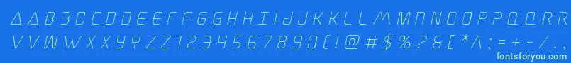 Elitedangertitleital Font – Green Fonts on Blue Background