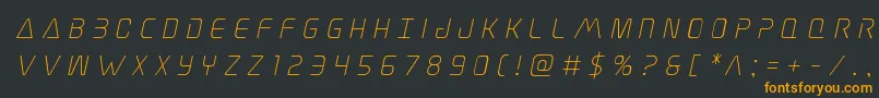 フォントElitedangertitleital – 黒い背景にオレンジの文字