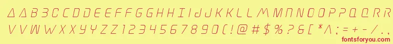 Elitedangertitleital-Schriftart – Rote Schriften auf gelbem Hintergrund