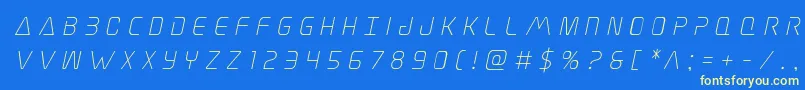 Elitedangertitleital Font – Yellow Fonts on Blue Background