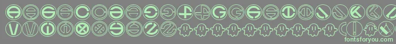 Ghost Font – Green Fonts on Gray Background