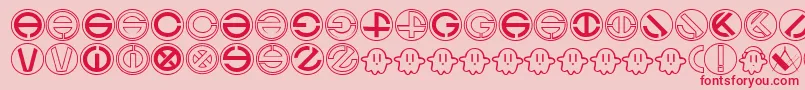 Ghost Font – Red Fonts on Pink Background