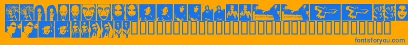 fuente TheBeautifulPeople – Fuentes Azules Sobre Fondo Naranja