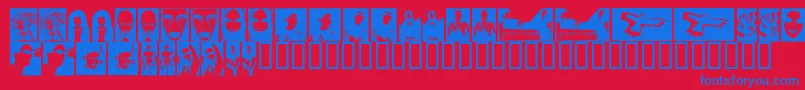 TheBeautifulPeople Font – Blue Fonts on Red Background