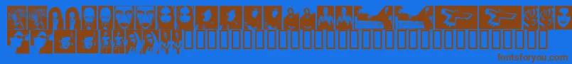 TheBeautifulPeople-Schriftart – Braune Schriften auf blauem Hintergrund