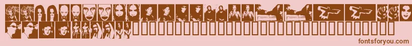 Saiba mais sobre a fonte TheBeautifulPeople Fonte TheBeautifulPeople – fontes marrons em um fundo rosa