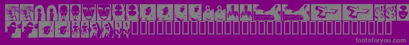 TheBeautifulPeople-fontti – harmaat kirjasimet violetilla taustalla
