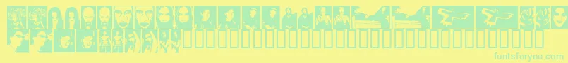 TheBeautifulPeople-Schriftart – Grüne Schriften auf gelbem Hintergrund