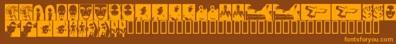 TheBeautifulPeople-Schriftart – Orangefarbene Schriften auf braunem Hintergrund
