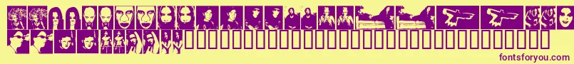 TheBeautifulPeople Font – Purple Fonts on Yellow Background
