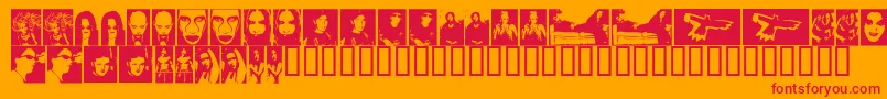 TheBeautifulPeople Font – Red Fonts on Orange Background