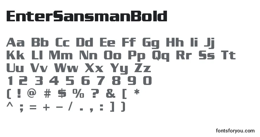 Шрифт EnterSansmanBold – алфавит, цифры, специальные символы