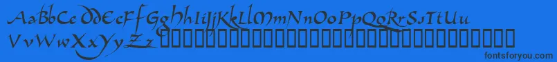 Czcionka AllembertTM – czarne czcionki na niebieskim tle