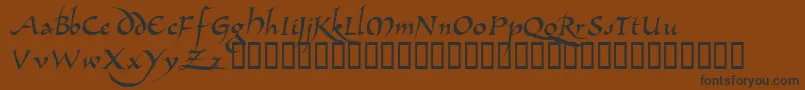 AllembertTM-fontti – mustat fontit ruskealla taustalla