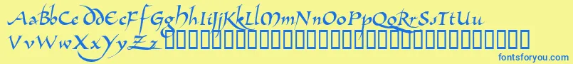 AllembertTM Font – Blue Fonts on Yellow Background