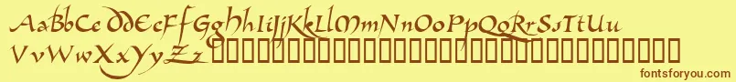 AllembertTM Font – Brown Fonts on Yellow Background