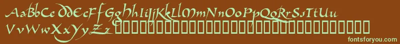 AllembertTM-fontti – vihreät fontit ruskealla taustalla