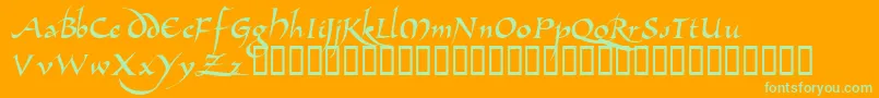 AllembertTM Font – Green Fonts on Orange Background