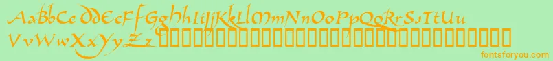 AllembertTM Font – Orange Fonts on Green Background
