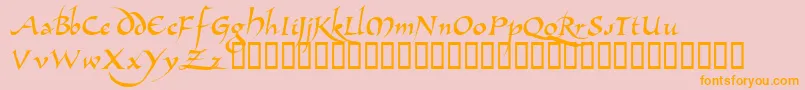 AllembertTM-Schriftart – Orangefarbene Schriften auf rosa Hintergrund