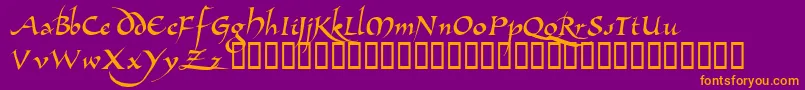 AllembertTM Font – Orange Fonts on Purple Background