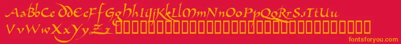 AllembertTM Font – Orange Fonts on Red Background