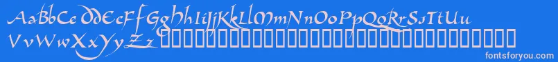 Czcionka AllembertTM – różowe czcionki na niebieskim tle