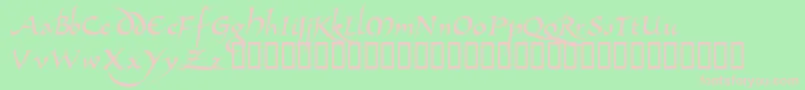 AllembertTM-fontti – vaaleanpunaiset fontit vihreällä taustalla