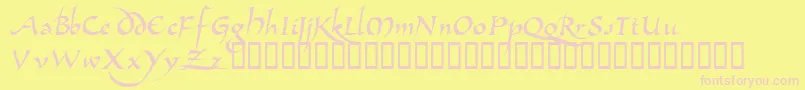 フォントAllembertTM – ピンクのフォント、黄色の背景