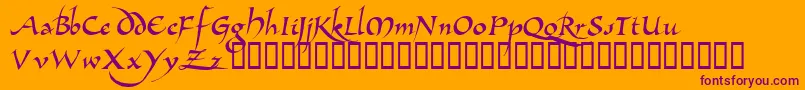 AllembertTM-fontti – violetit fontit oranssilla taustalla