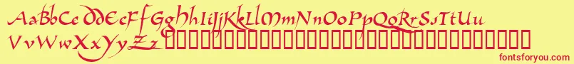 AllembertTM-fontti – punaiset fontit keltaisella taustalla