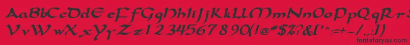SamovarsskBoldItalic Font – Black Fonts on Red Background