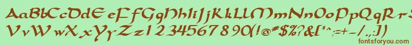 SamovarsskBoldItalic Font – Brown Fonts on Green Background