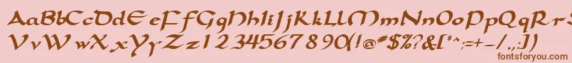 SamovarsskBoldItalic Font – Brown Fonts on Pink Background