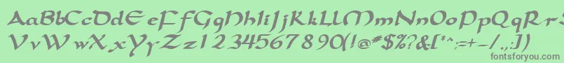 SamovarsskBoldItalic Font – Gray Fonts on Green Background