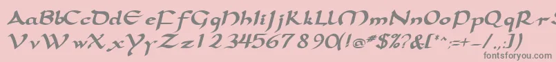 SamovarsskBoldItalic Font – Gray Fonts on Pink Background