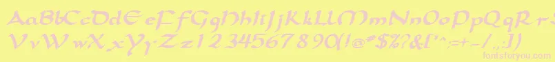 SamovarsskBoldItalic Font – Pink Fonts on Yellow Background