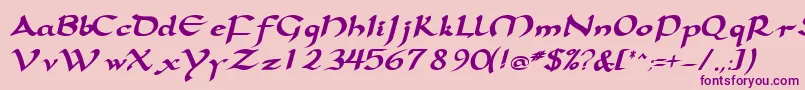 SamovarsskBoldItalic Font – Purple Fonts on Pink Background