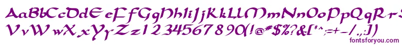 Шрифт SamovarsskBoldItalic – фиолетовые шрифты