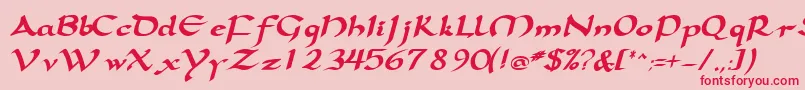 SamovarsskBoldItalic Font – Red Fonts on Pink Background
