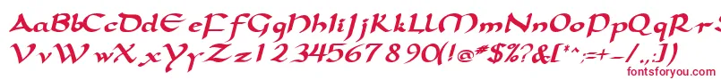 SamovarsskBoldItalic Font – Red Fonts on White Background