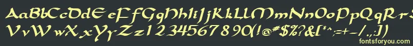 SamovarsskBoldItalic Font – Yellow Fonts on Black Background