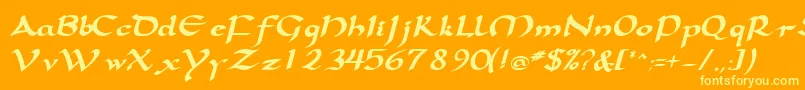 SamovarsskBoldItalic Font – Yellow Fonts on Orange Background