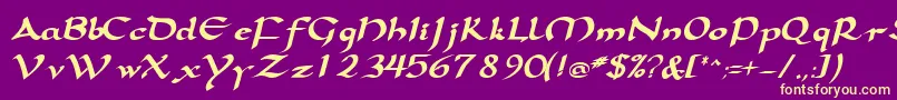 SamovarsskBoldItalic Font – Yellow Fonts on Purple Background