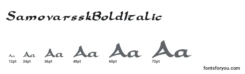 Размеры шрифта SamovarsskBoldItalic