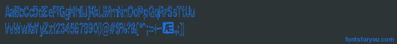 フォントAcidRefluxBrk – 黒い背景に青い文字