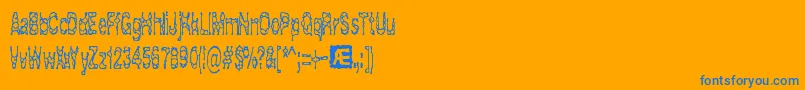 AcidRefluxBrk-Schriftart – Blaue Schriften auf orangefarbenem Hintergrund