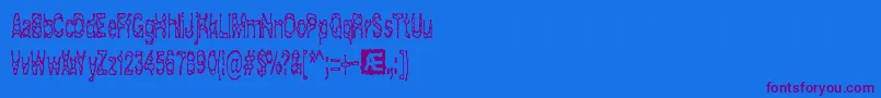 AcidRefluxBrk-Schriftart – Violette Schriften auf blauem Hintergrund